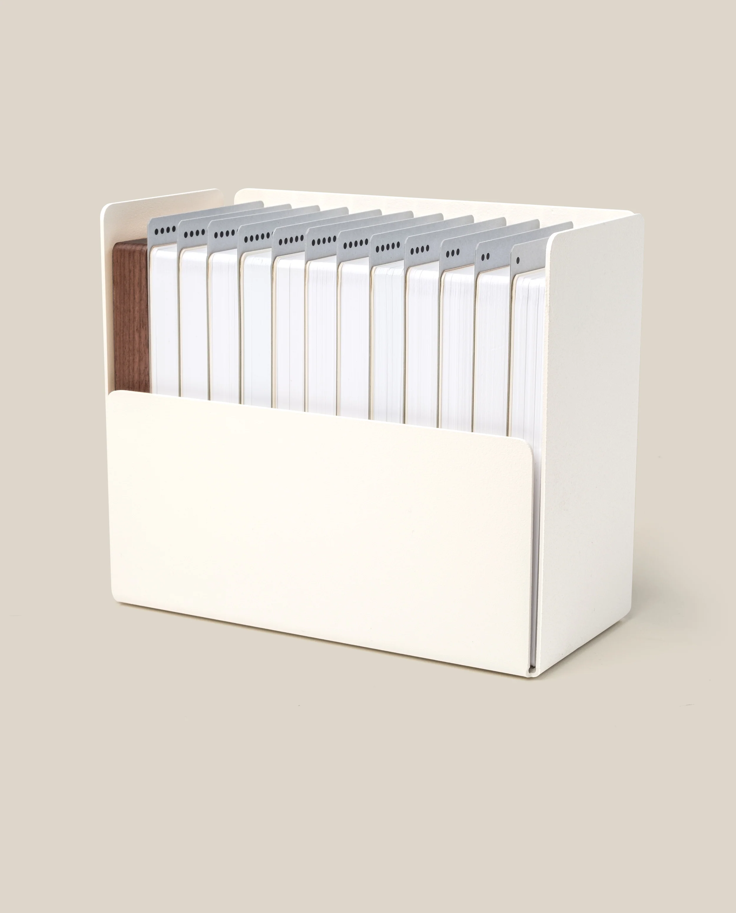 Archive Box (White Steel / Walnut Wood)