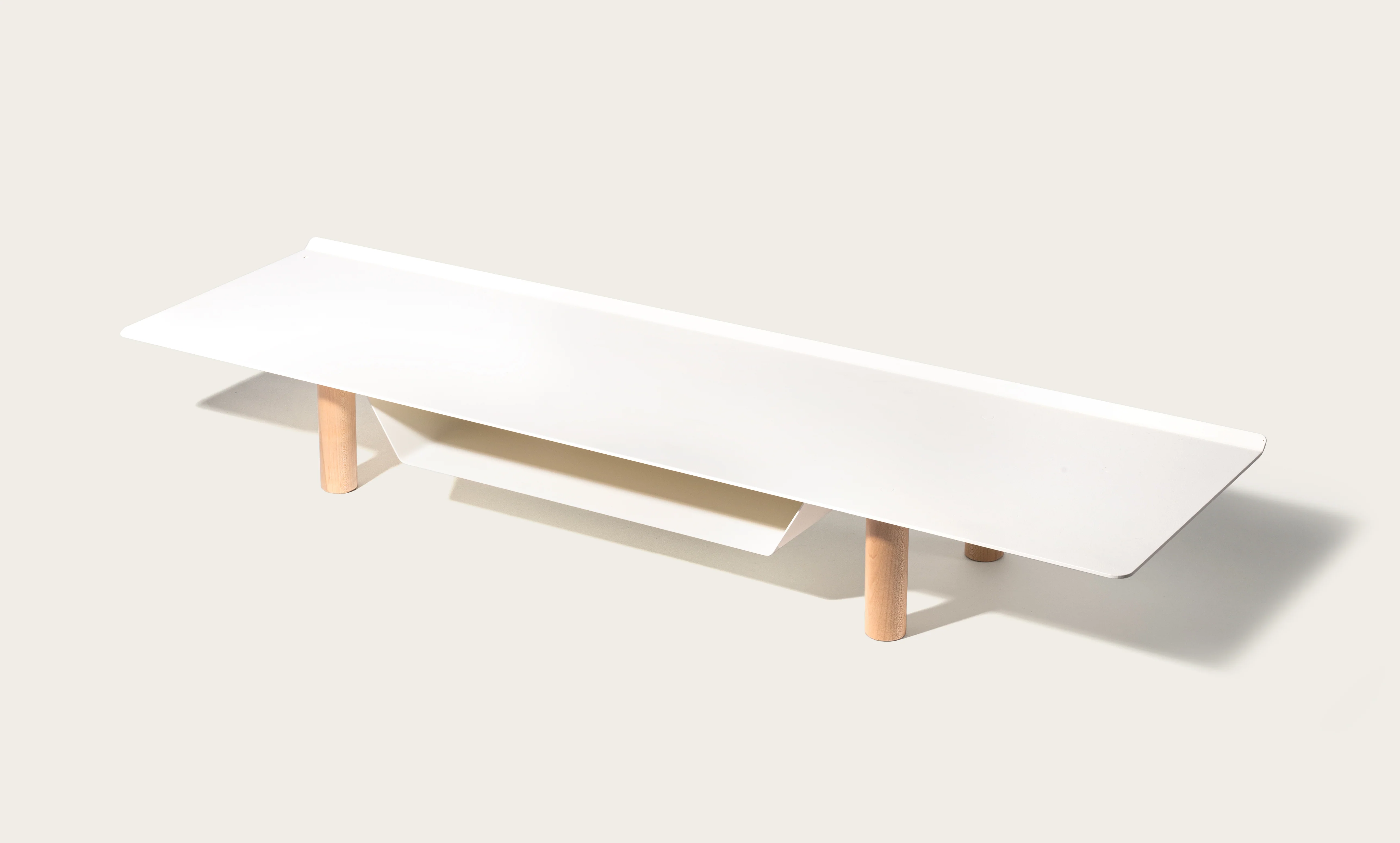 Gather Large Monitor Stand (White/Maple)