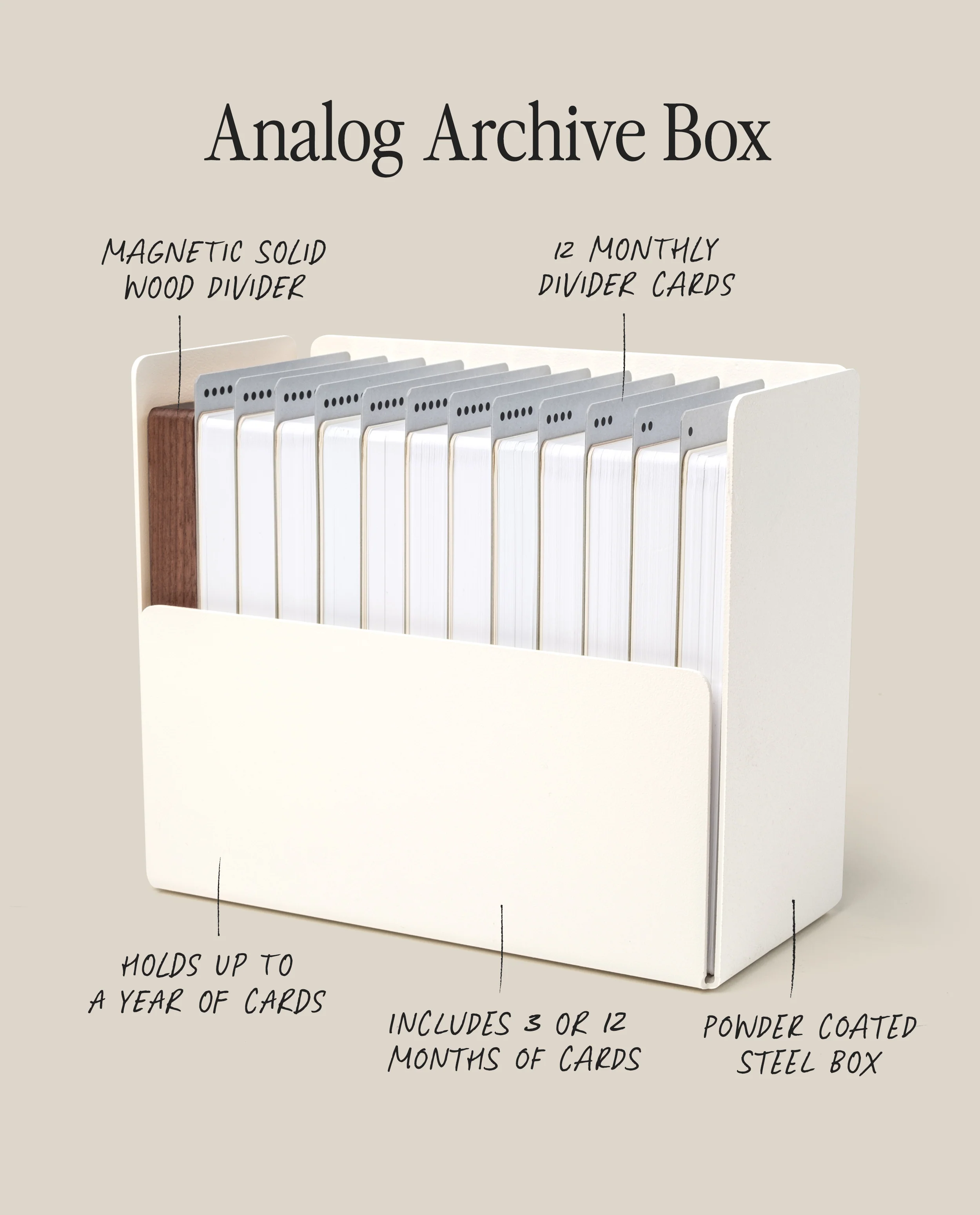 Archive Box (White Steel / Walnut Wood)