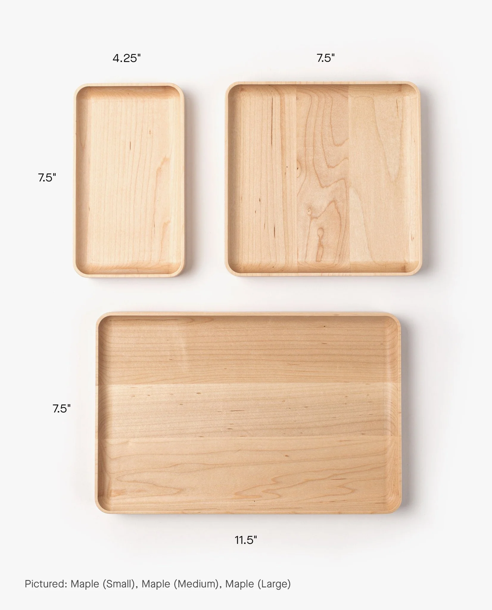 Valet Tray Bundle (Maple - Set of 3)