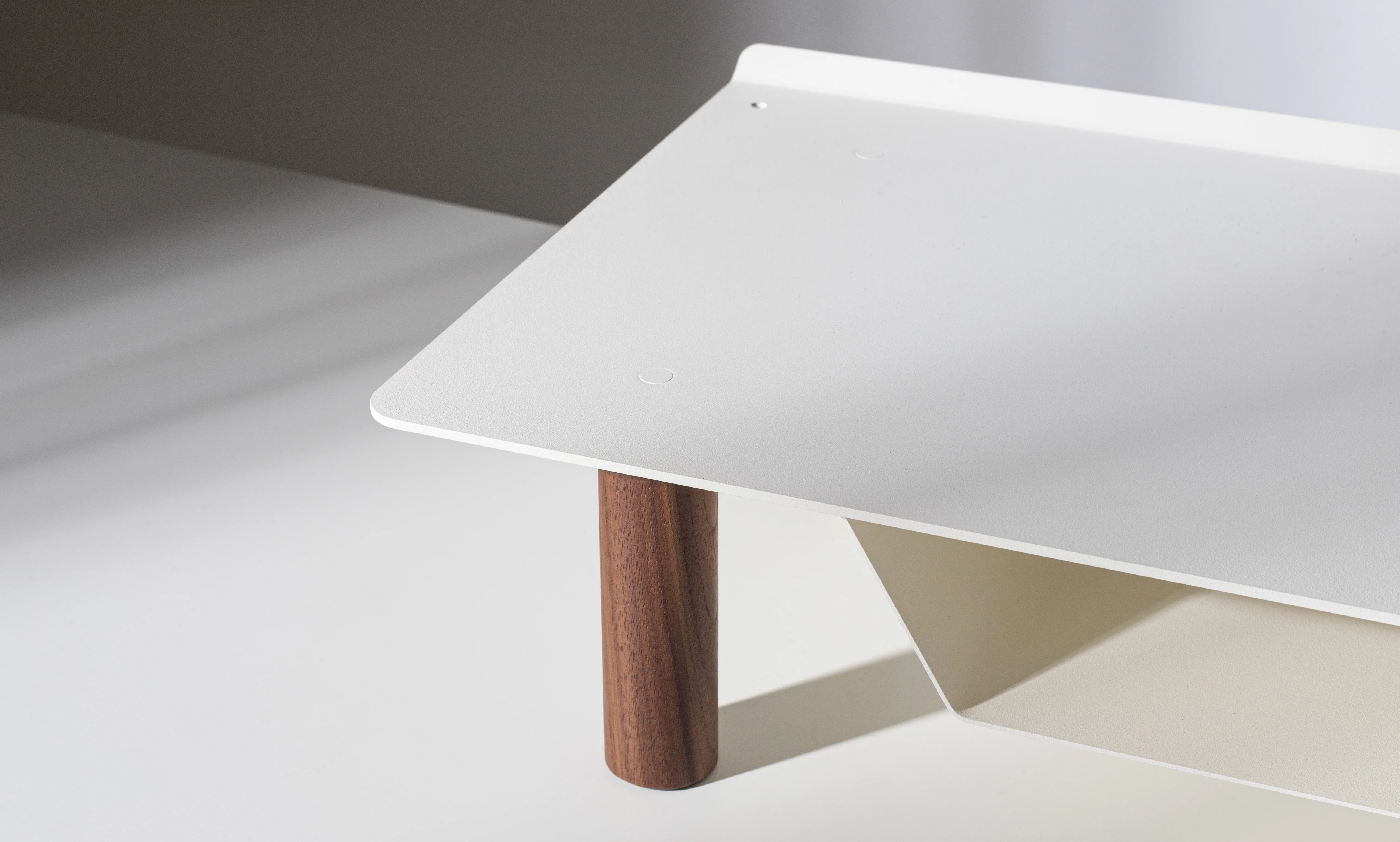 Gather Small Monitor Stand (White/Walnut)
