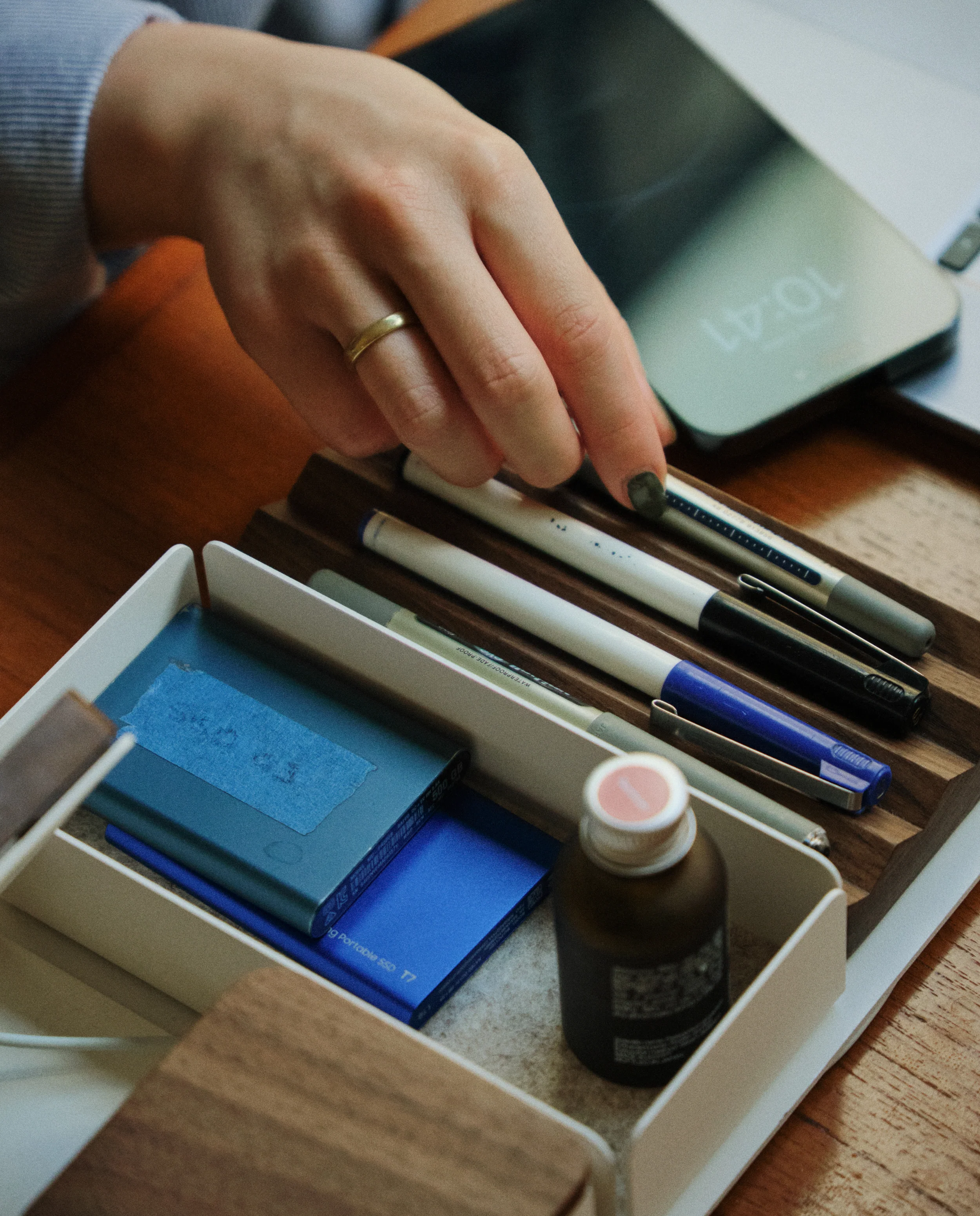 Gather 2x3 Premium Organizer Set (White/Walnut)