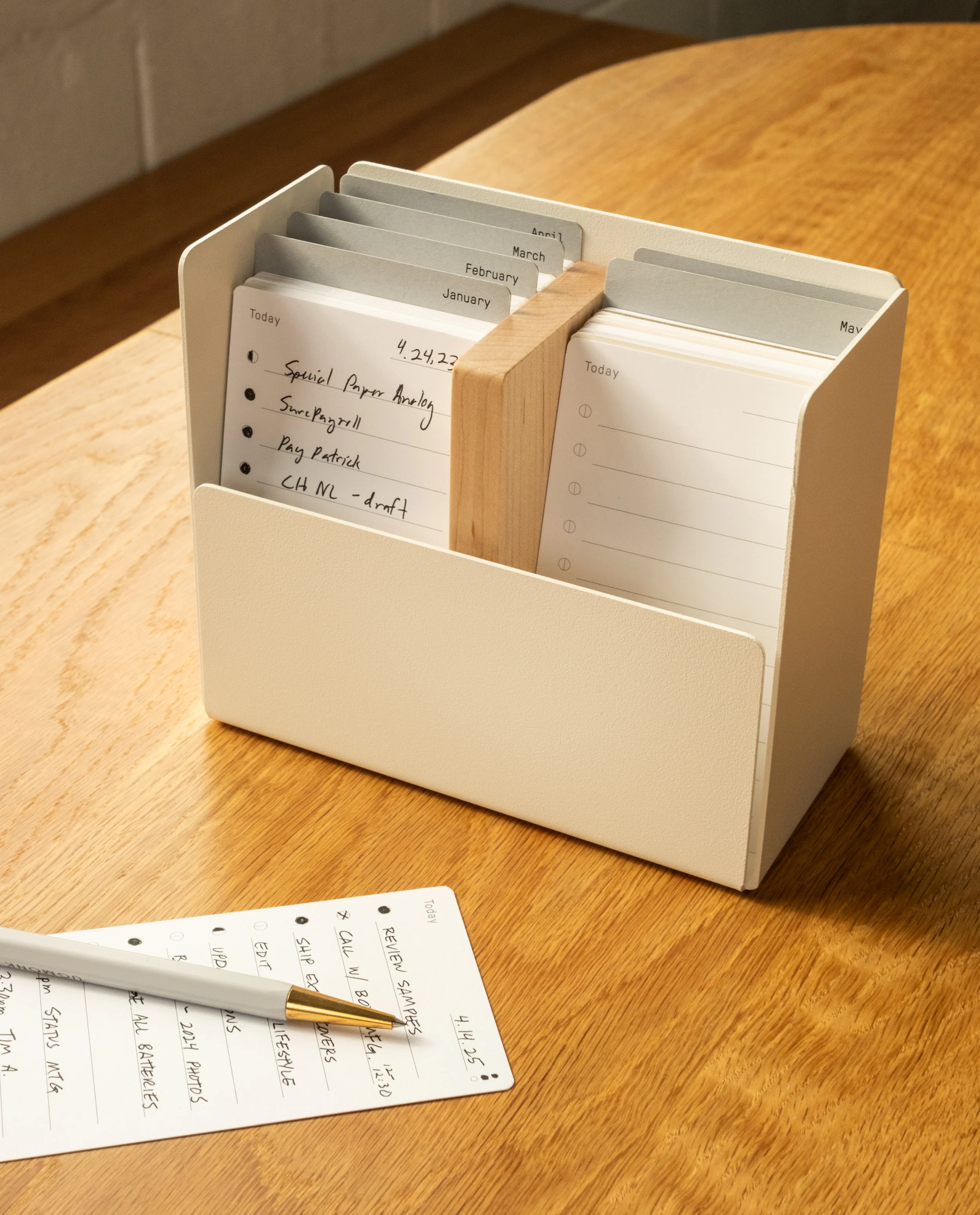 Analog Archive Box (White Steel / Maple Wood)