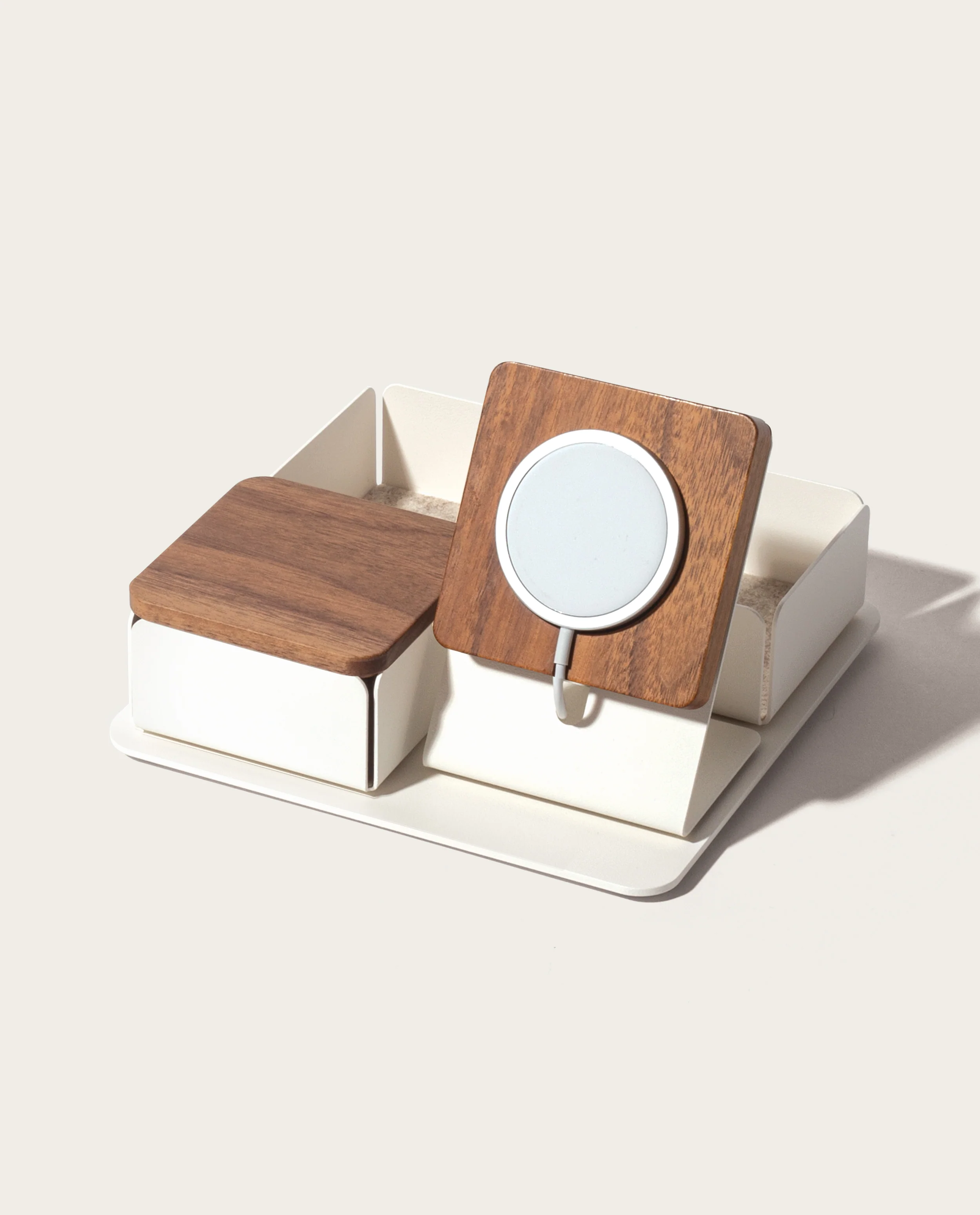 Gather 2x2 Premium Organizer Set (White/Walnut)