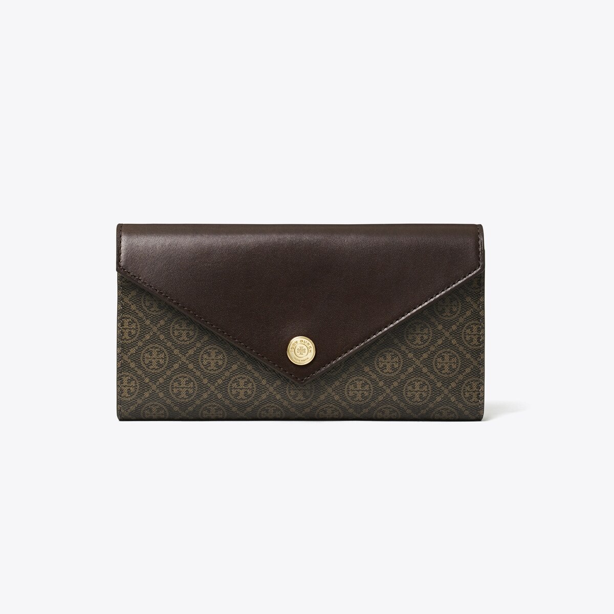T Monogram Coated Canvas Envelope Wallet