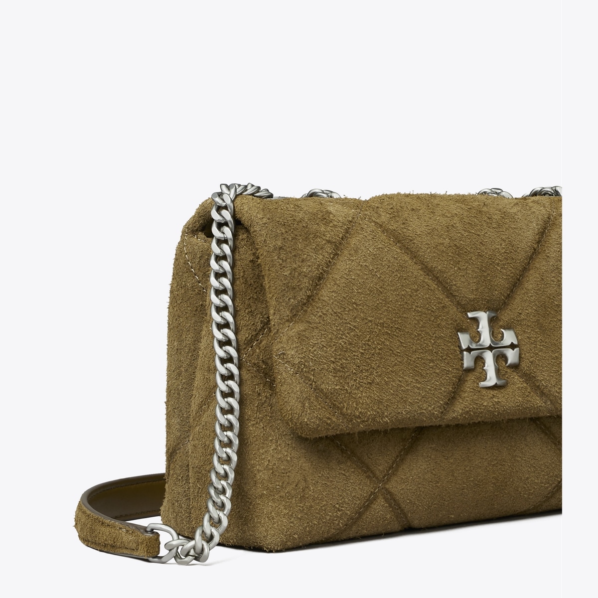 Kira Diamond Quilt Suede Shoulder Bag