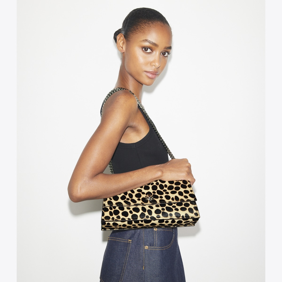 Kira Turnlock Calf Hair Shoulder Bag