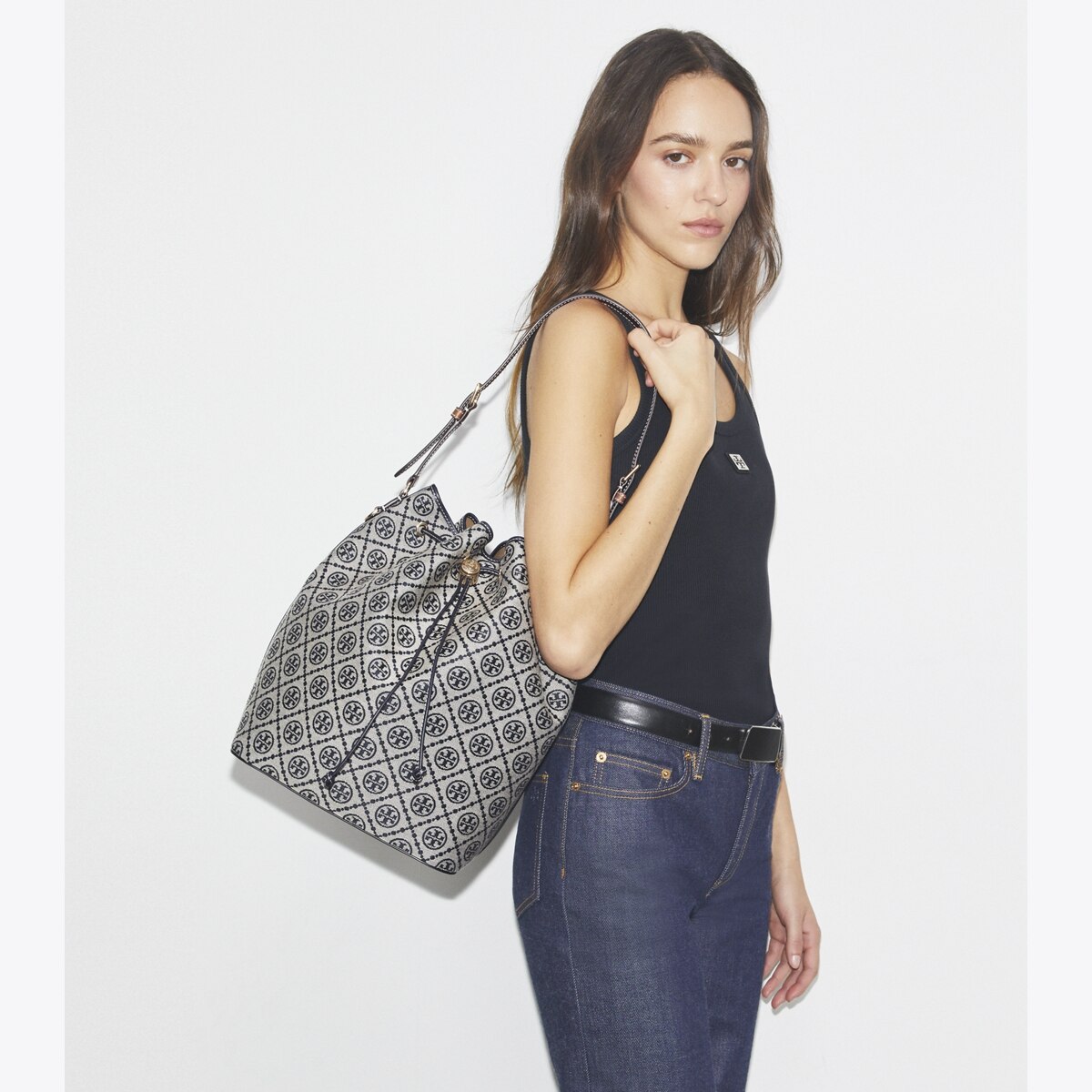 T Monogram Oversized Bucket Bag