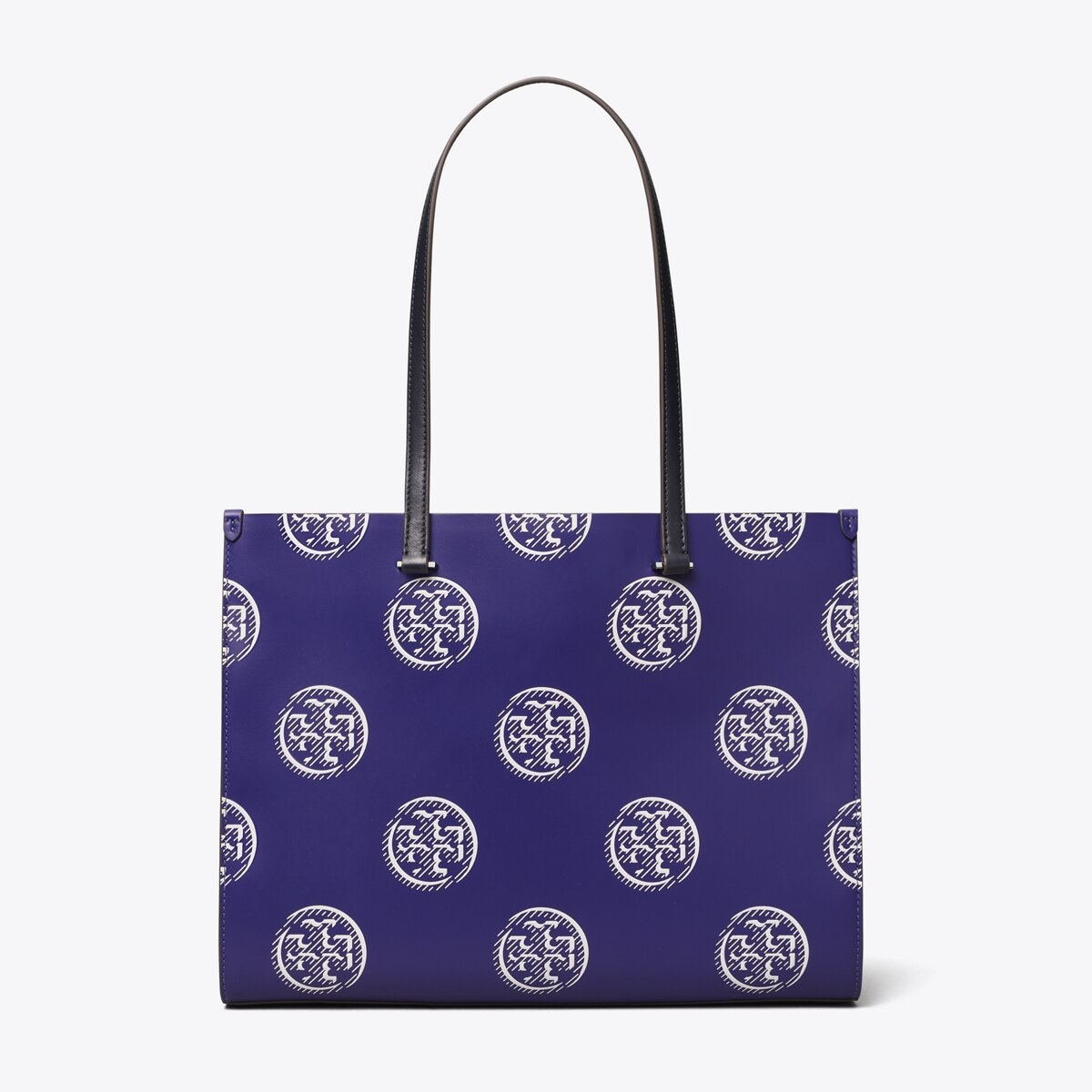 T Monogram Contrast Embossed Tote