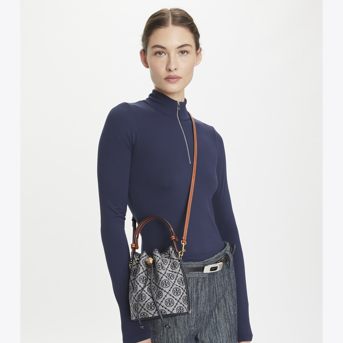 T Monogram Mini Bucket Bag