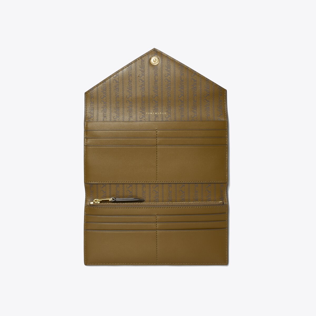 T Monogram Coated Canvas Envelope Wallet