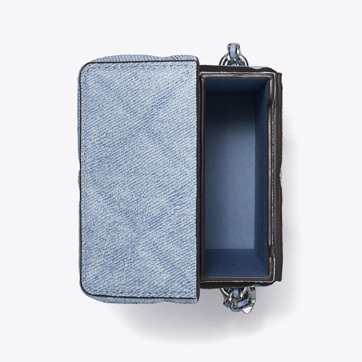 Fleming Denim-Print Suede Phone Crossbody