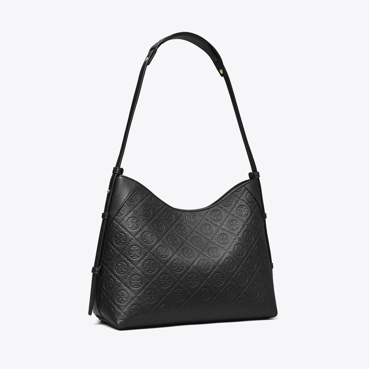 T Monogram Pebbled Messenger Bag