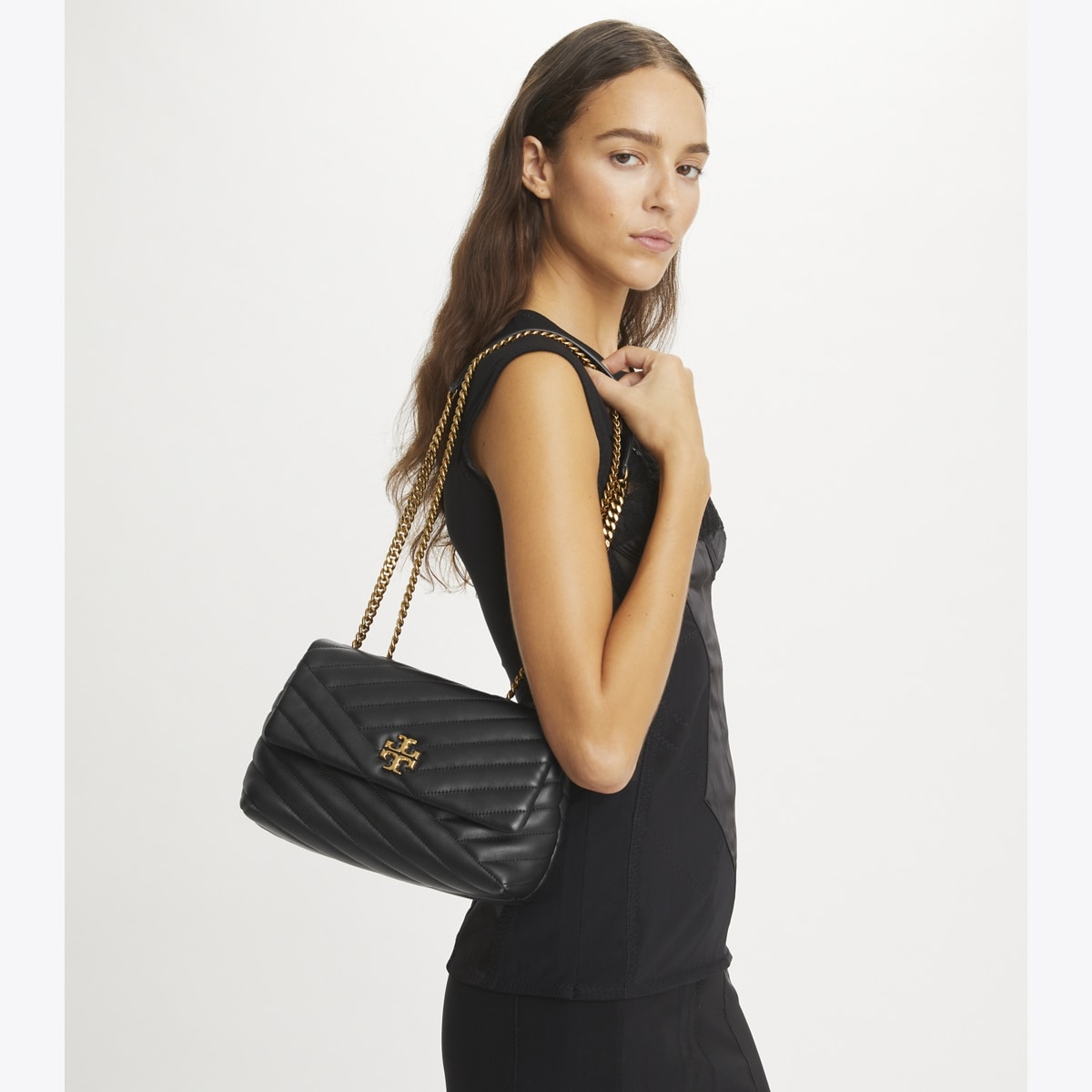 Small Kira Chevron Shoulder Bag