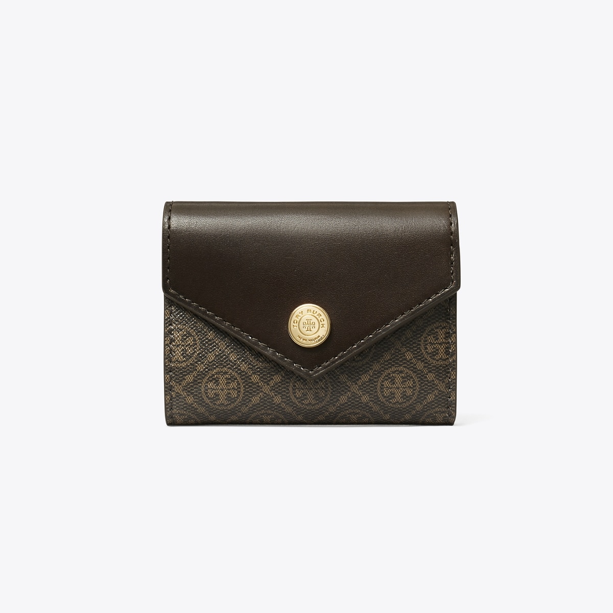 T Monogram Coated Canvas Small Envelope Wallet