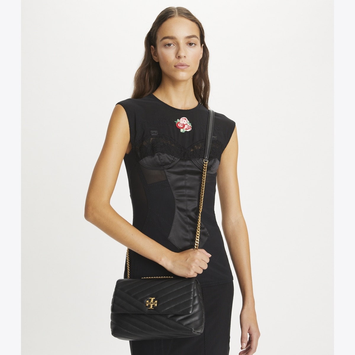 Small Kira Chevron Shoulder Bag