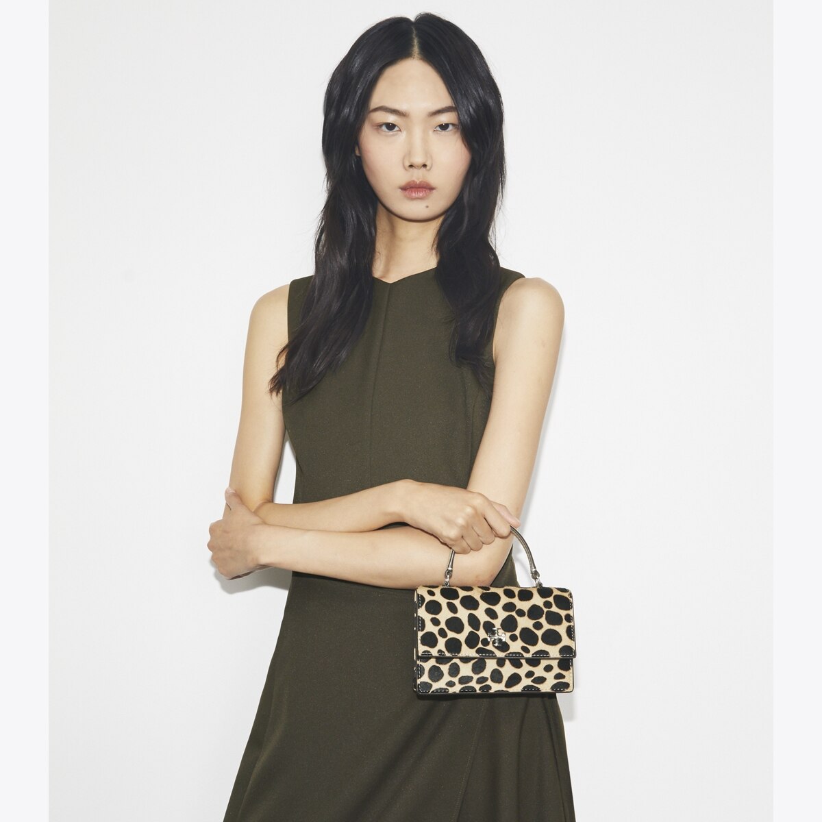 Mini Kira Calf Hair Top-Handle Crossbody