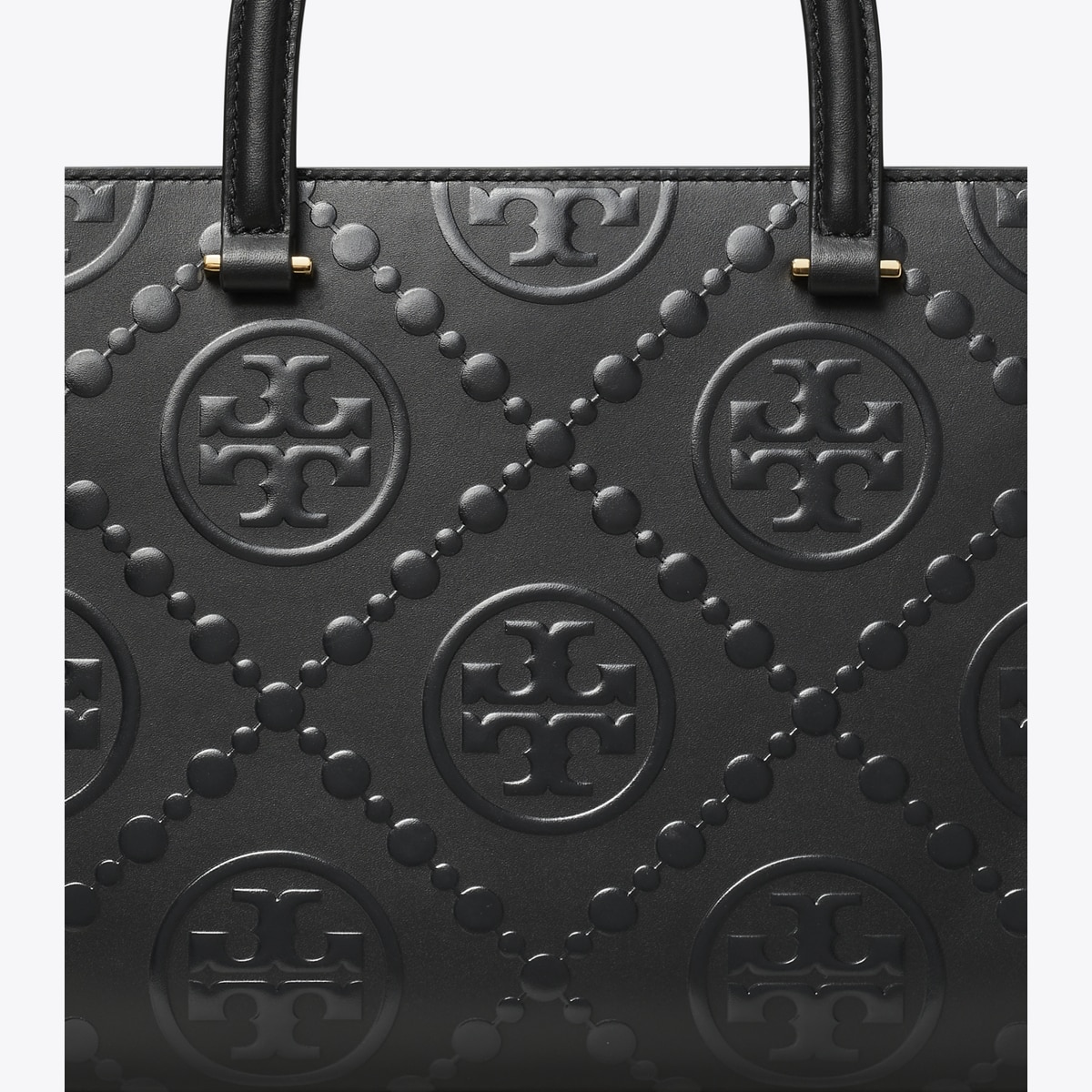 T Monogram Top-Handle Embossed Tote
