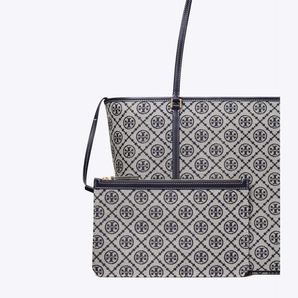 T Monogram Zip Tote