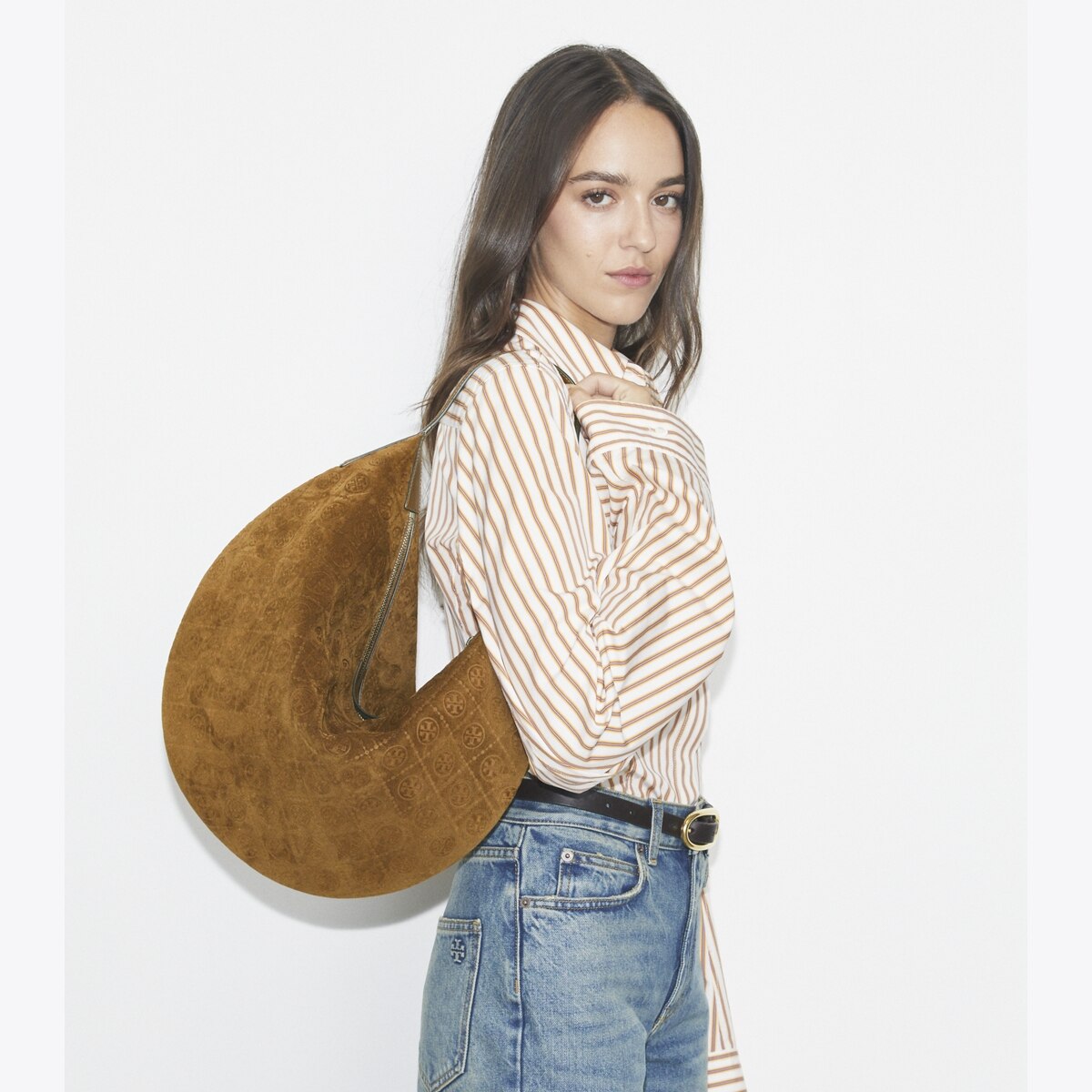 T Monogram Suede Balloon Bag