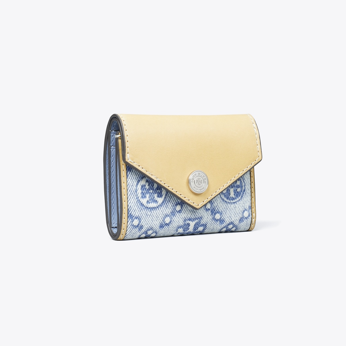 T Monogram Denim Small Envelope Wallet