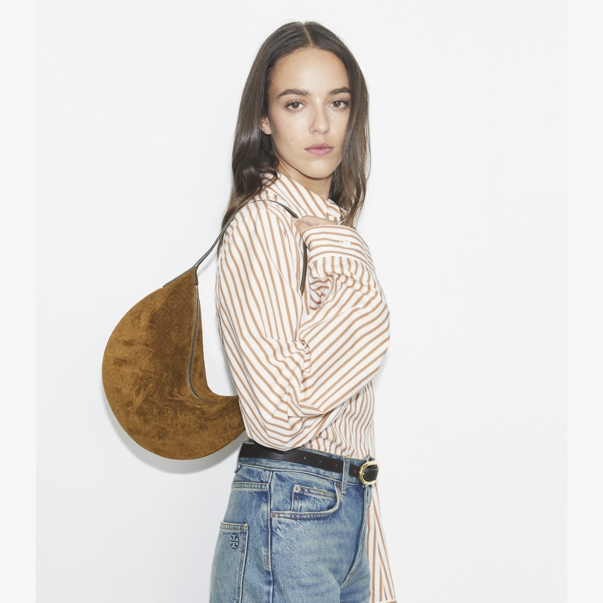 T Monogram Suede Small Balloon Bag