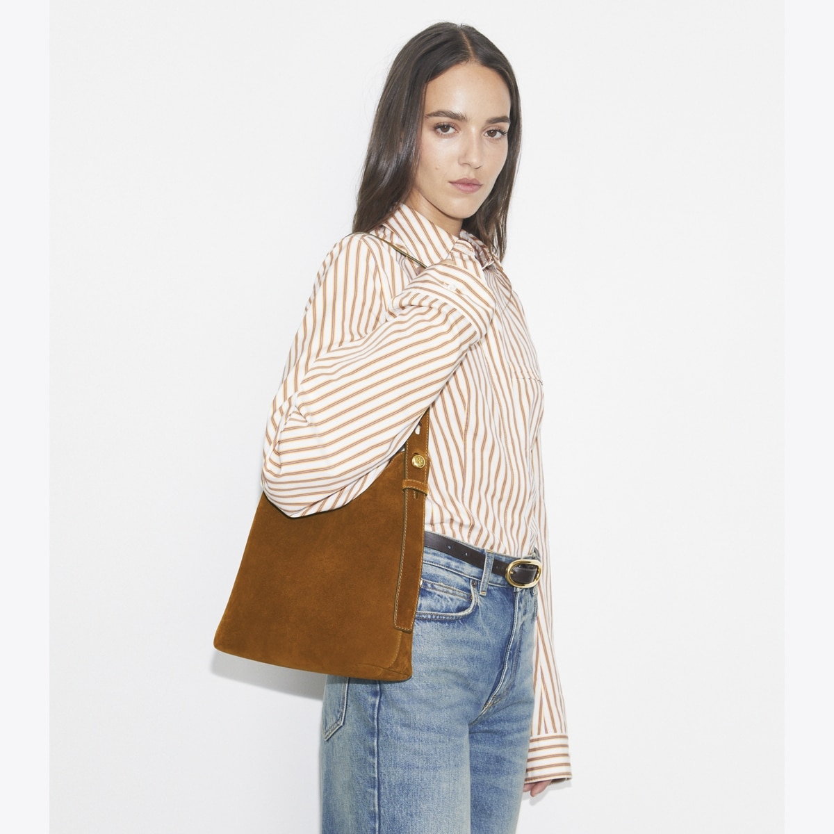 Small Romy Suede Hobo Bag