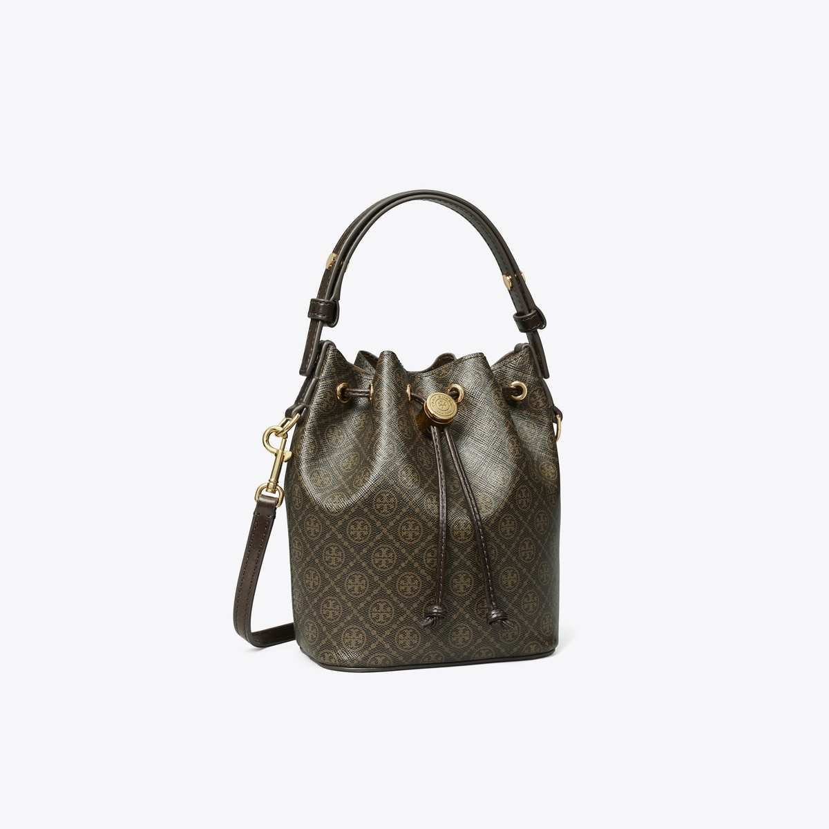 T Monogram Coated Canvas Mini Bucket Bag