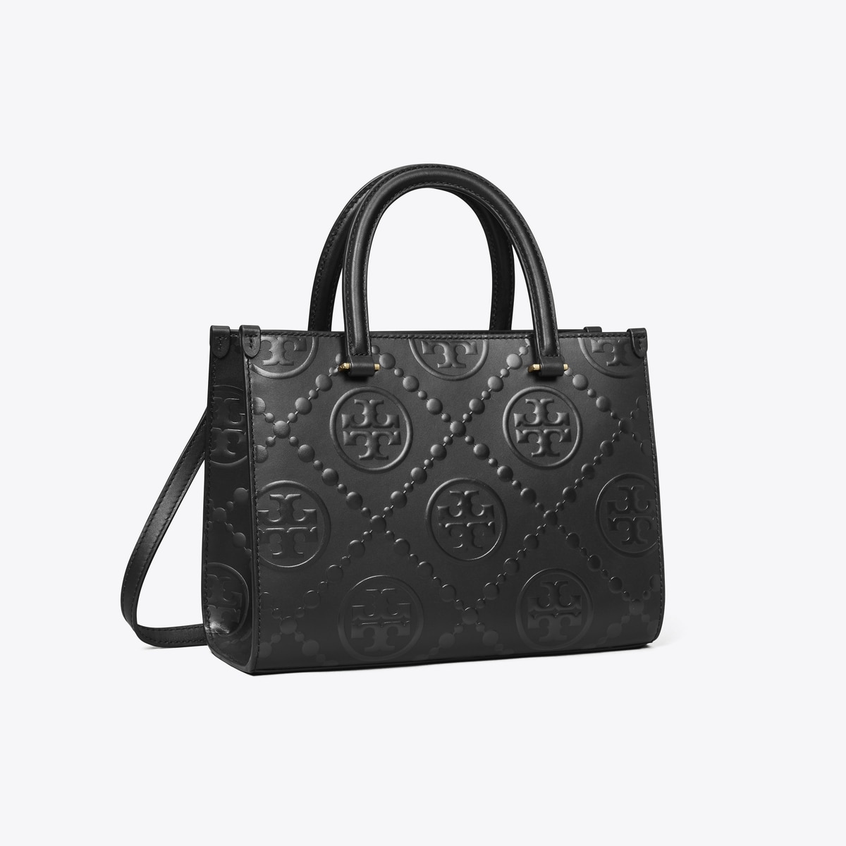 T Monogram Top-Handle Embossed Tote