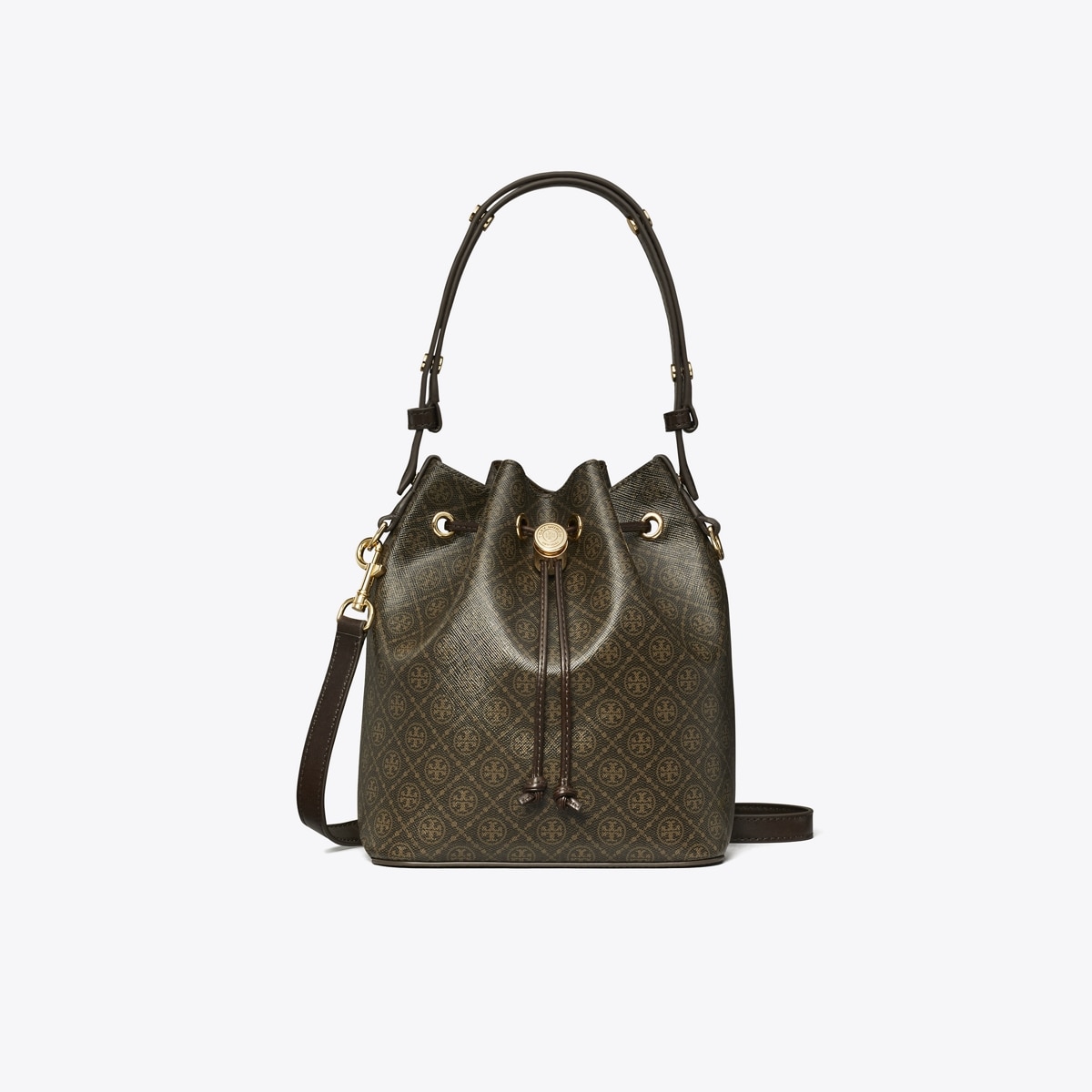 T Monogram Coated Canvas Bucket Bag