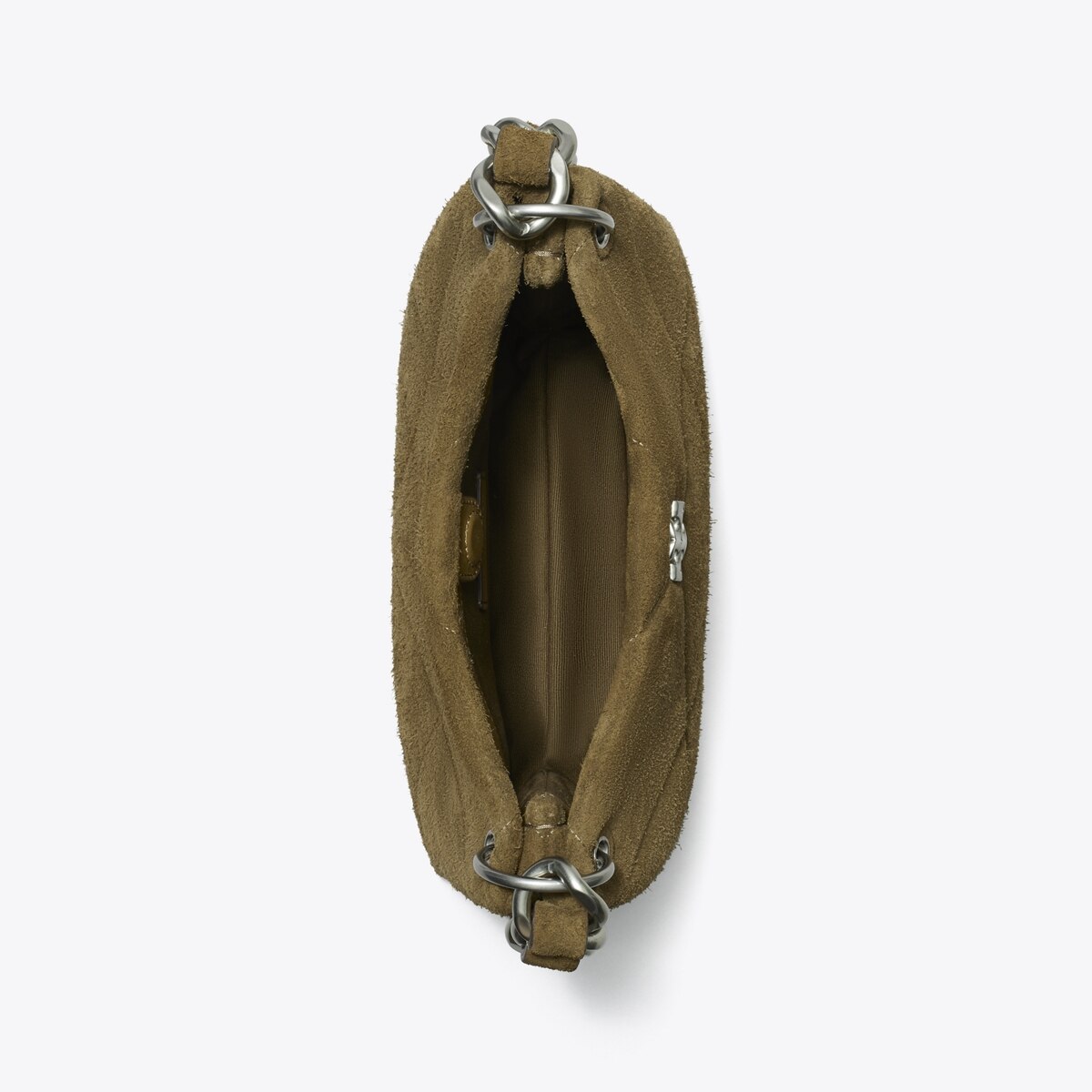 Small Kira Diamond Quilt Suede Shoulder Bag