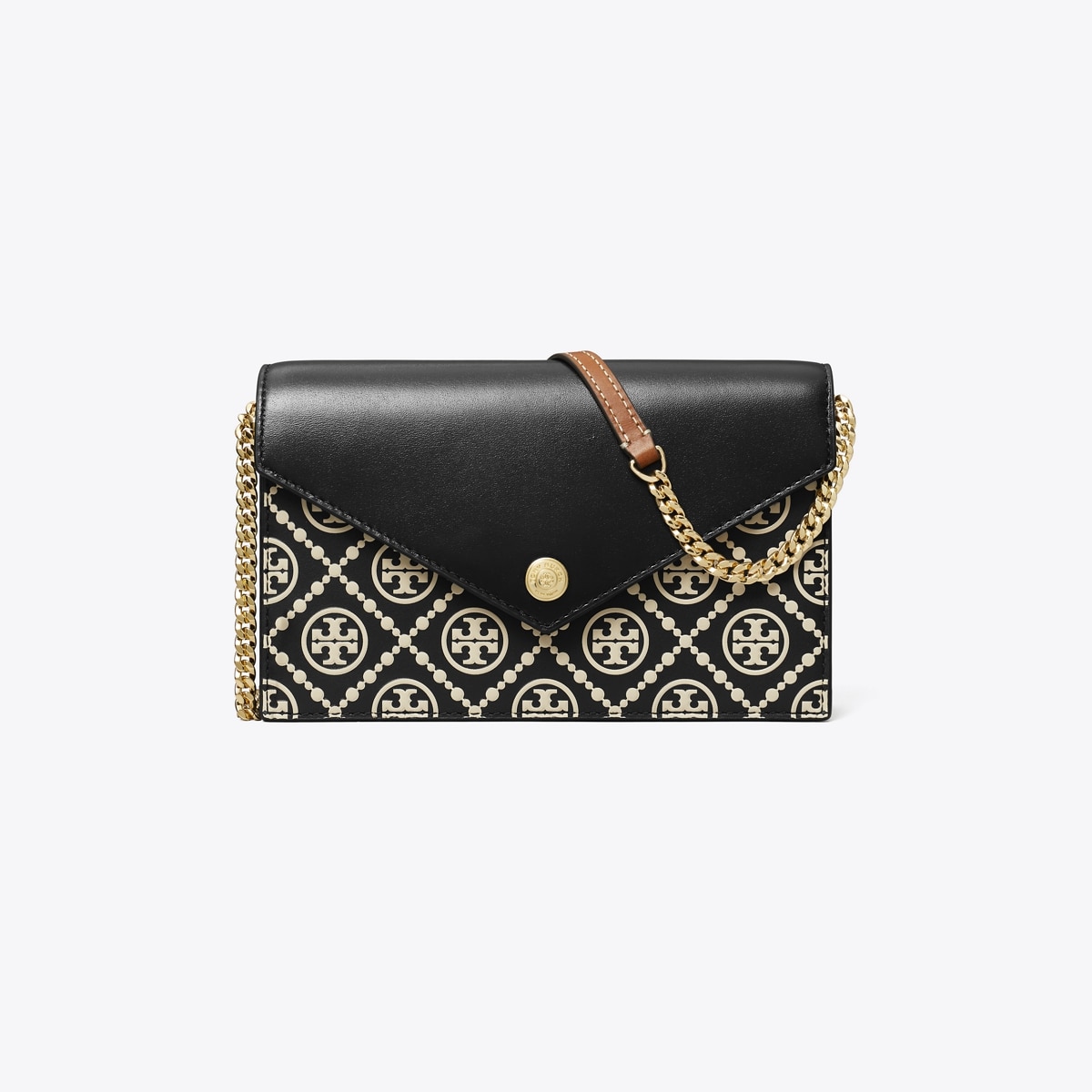 T Monogram Contrast Embossed Envelope Crossbody