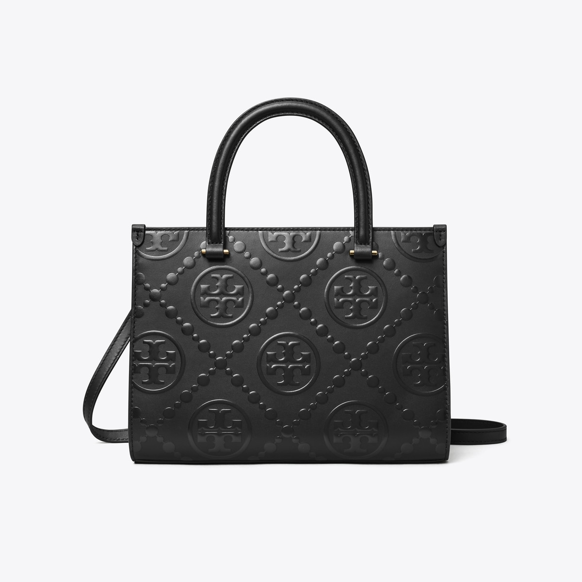 T Monogram Top-Handle Embossed Tote