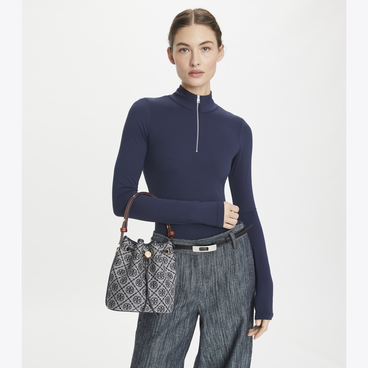 T Monogram Bucket Bag