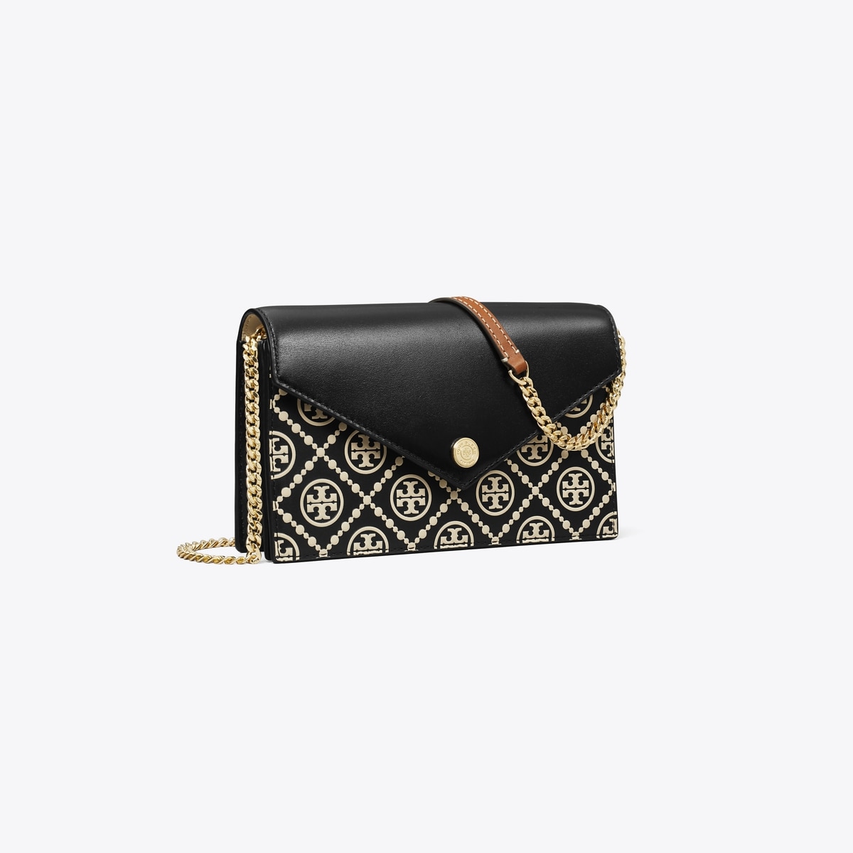 T Monogram Contrast Embossed Envelope Crossbody