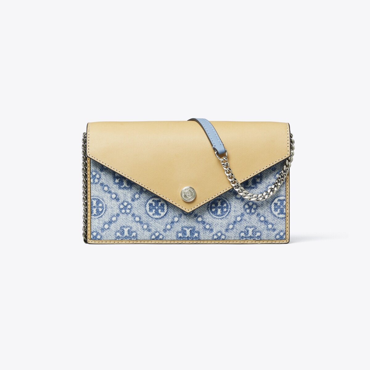 T Monogram Denim Envelope Crossbody