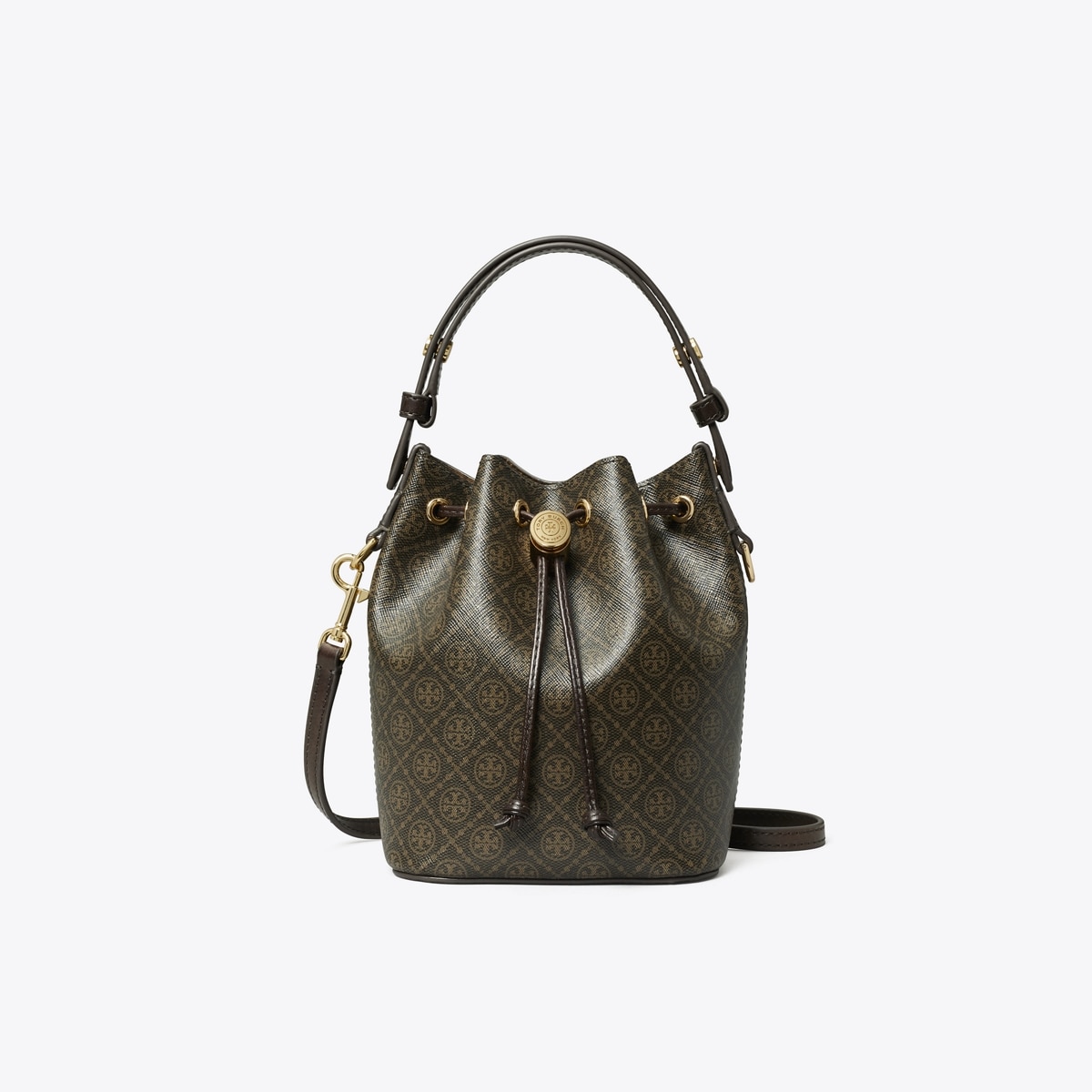 T Monogram Coated Canvas Mini Bucket Bag