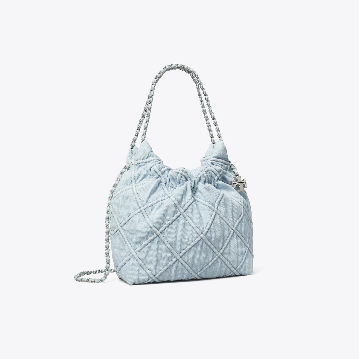Mini Fleming Soft Denim Hobo Bag