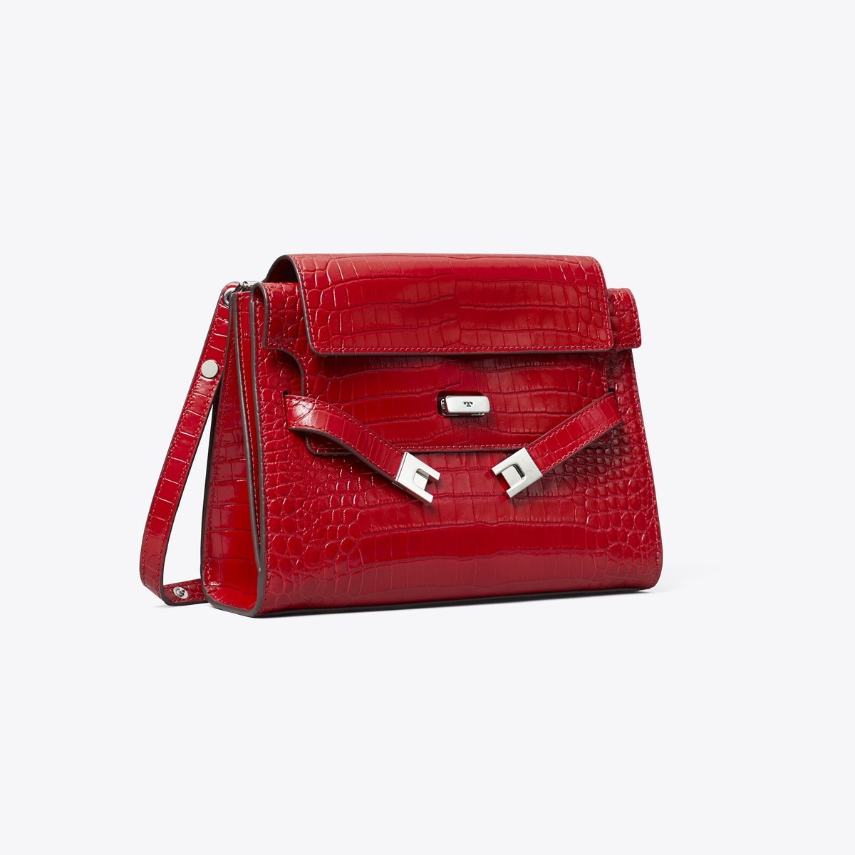 Lee Radziwill Croc-Embossed Shoulder Bag