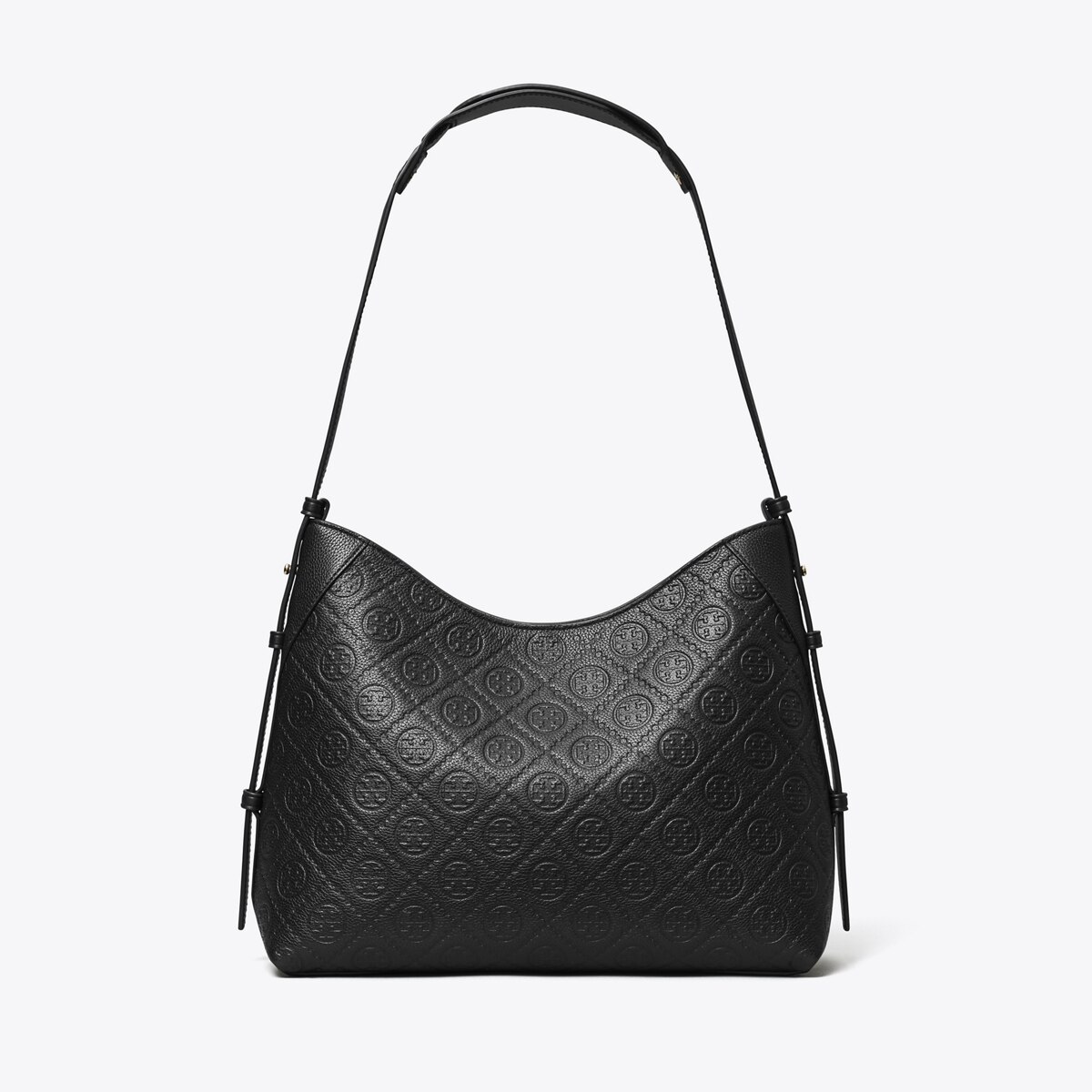 T Monogram Pebbled Messenger Bag