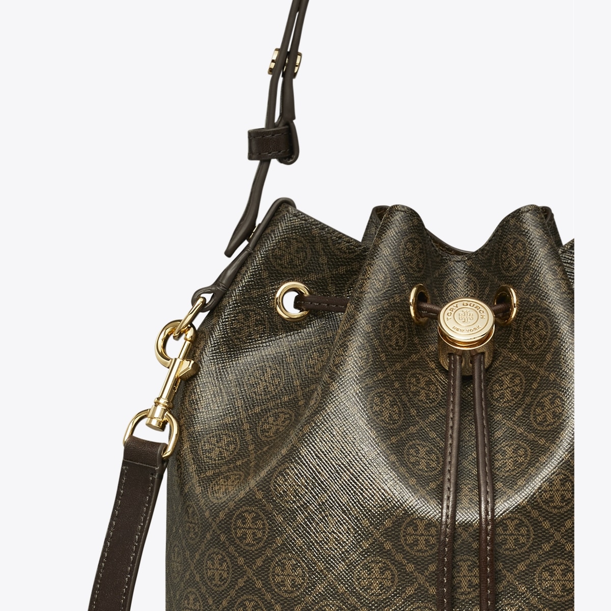 T Monogram Coated Canvas Bucket Bag
