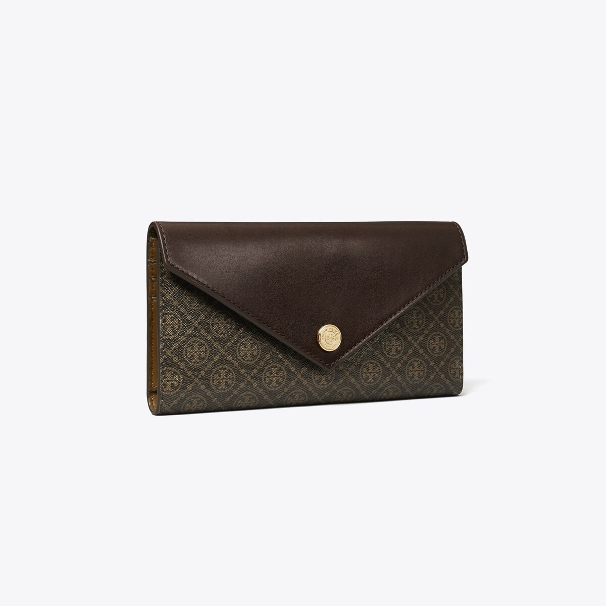 T Monogram Coated Canvas Envelope Wallet