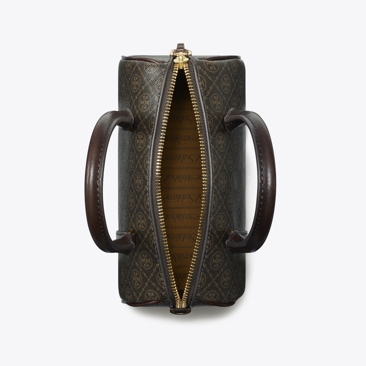 T Monogram Coated Canvas Petite Barrel Bag