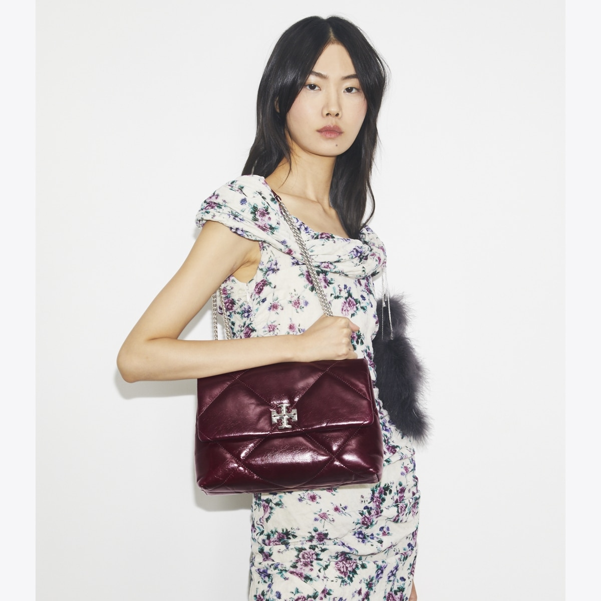 Kira Diamond Quilt Distressed Shoulder Bag