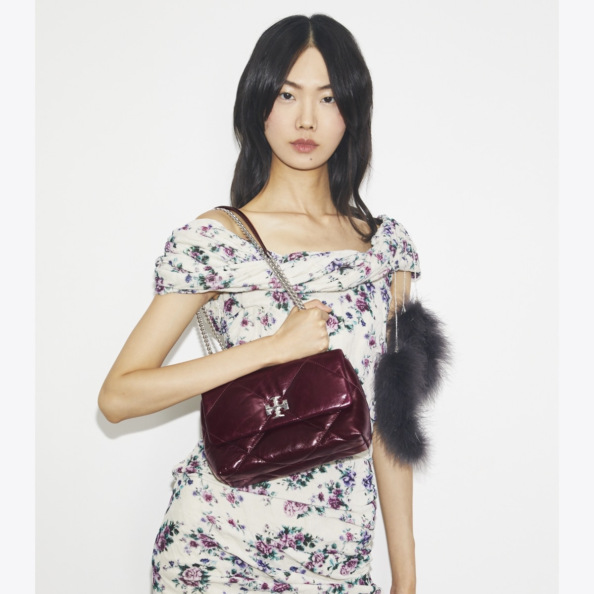 Small Kira Diamond Quilt Distressed Shoulder Bag