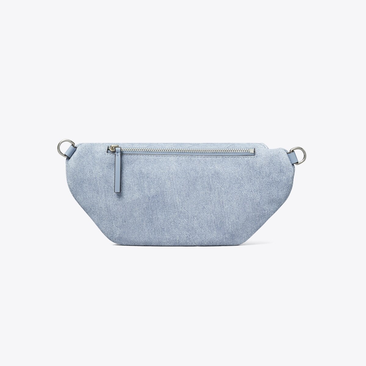 Fleming Soft Denim-Print Suede Belt Bag