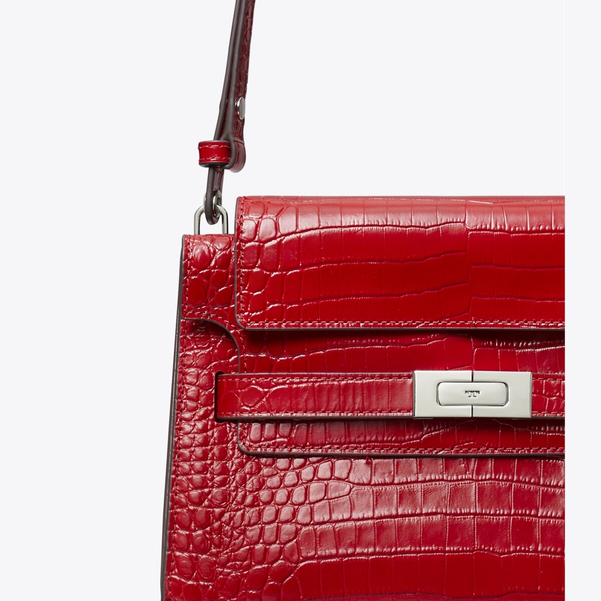 Lee Radziwill Croc-Embossed Shoulder Bag