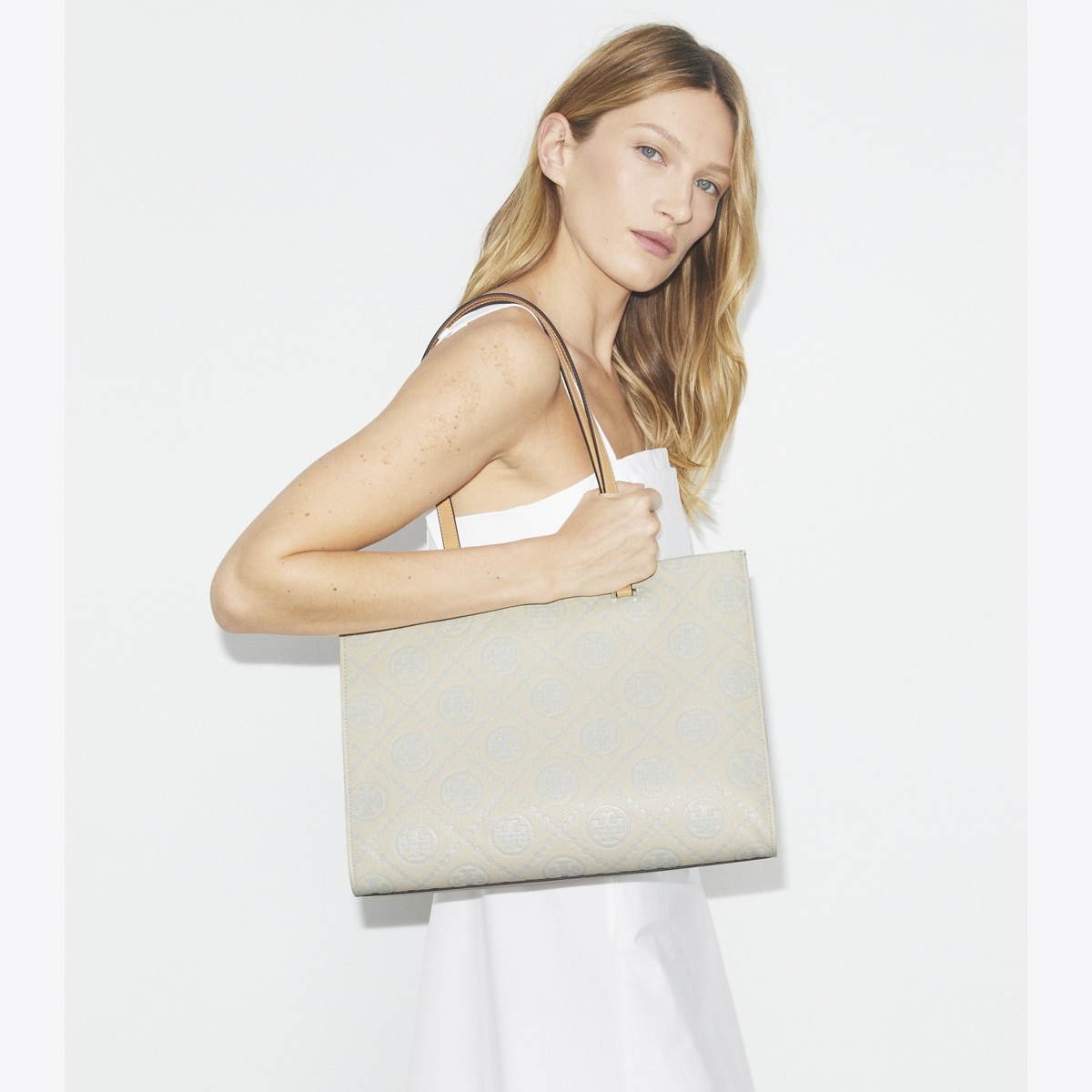 T Monogram Pebble Tote