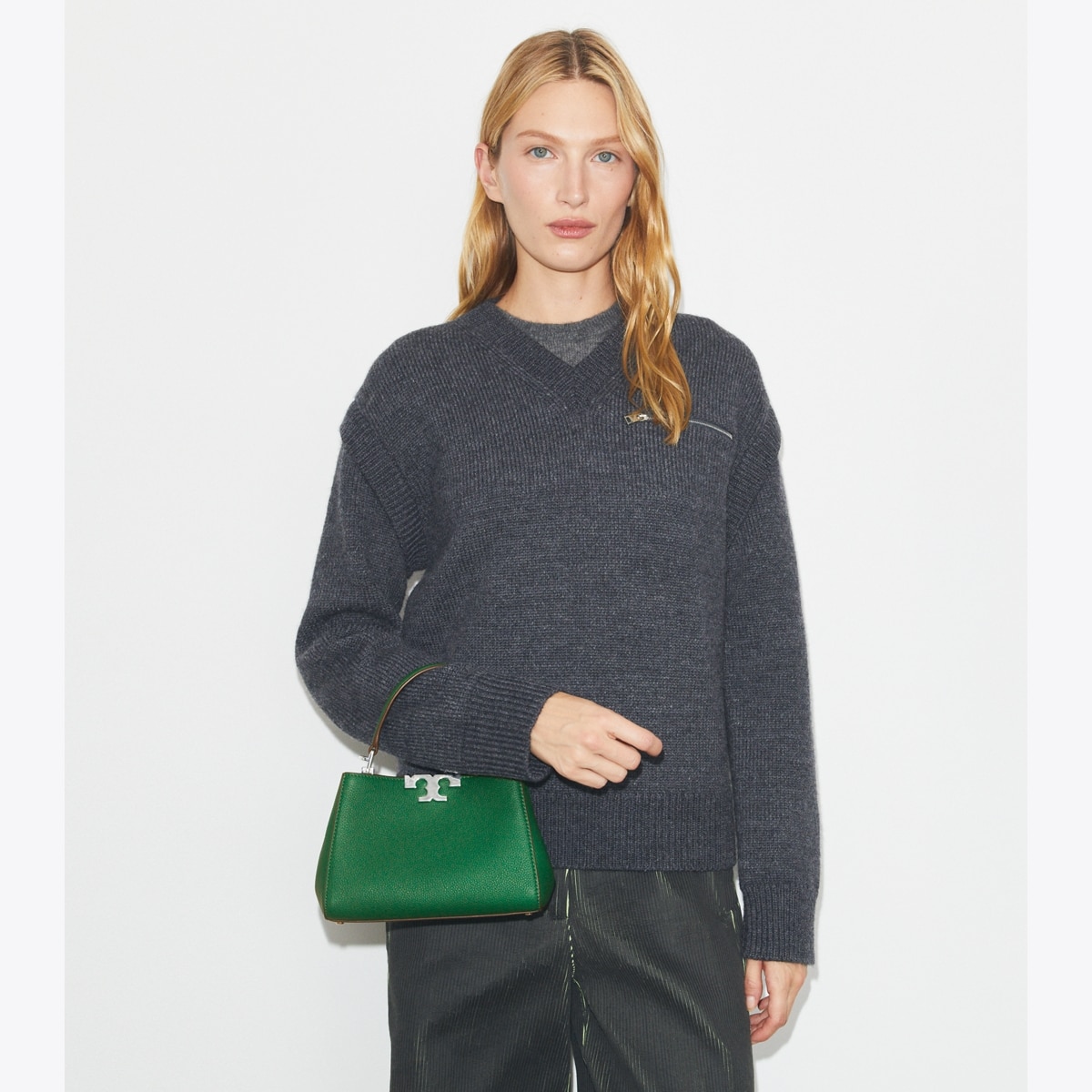 Mini Eleanor Soft Satchel - dark kale