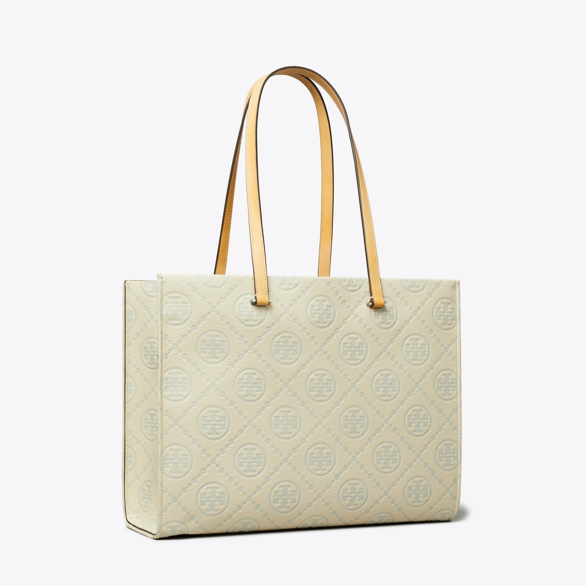 T Monogram Pebble Tote - gray
